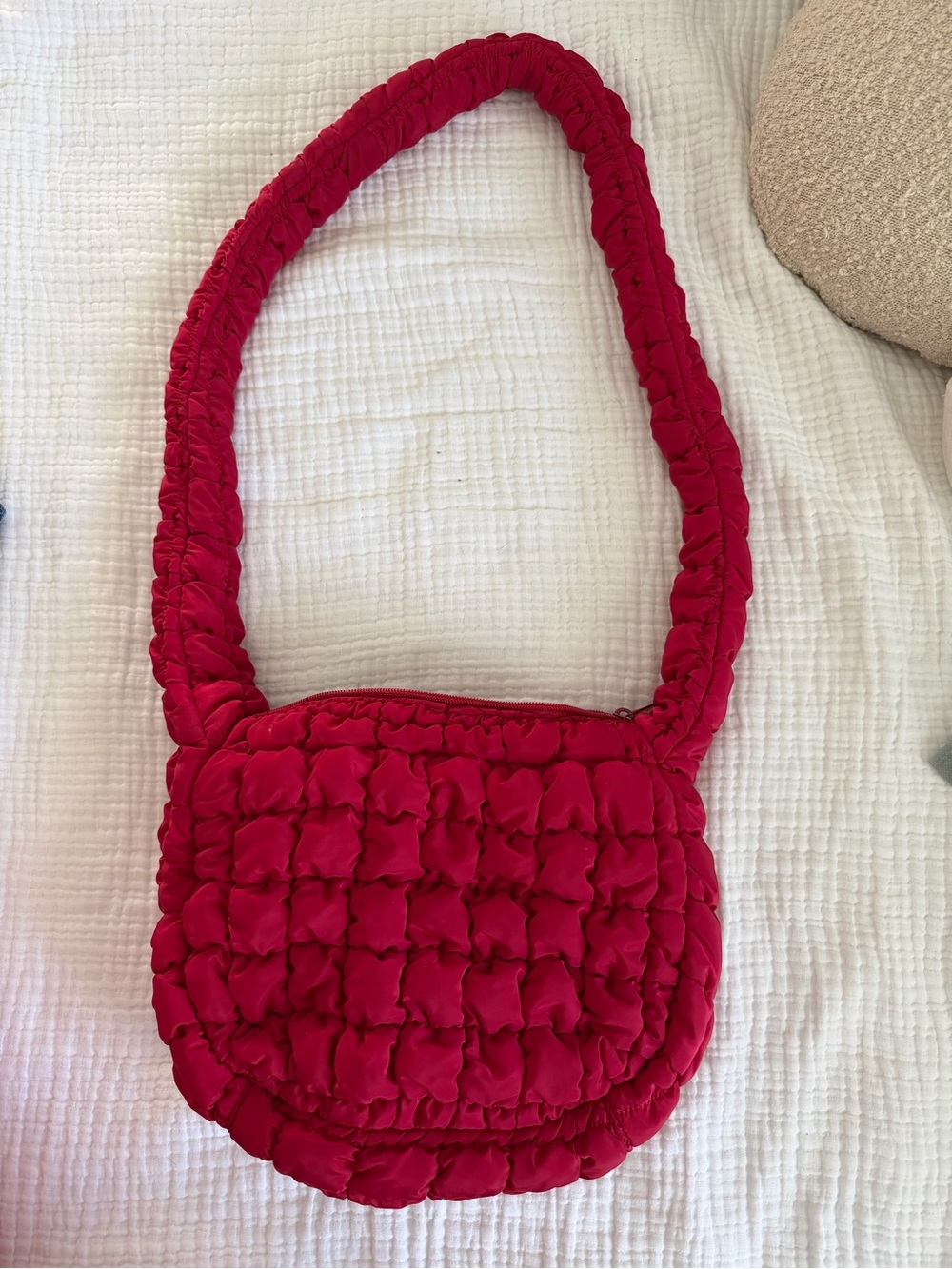 Red Quilted Crossbody Bag